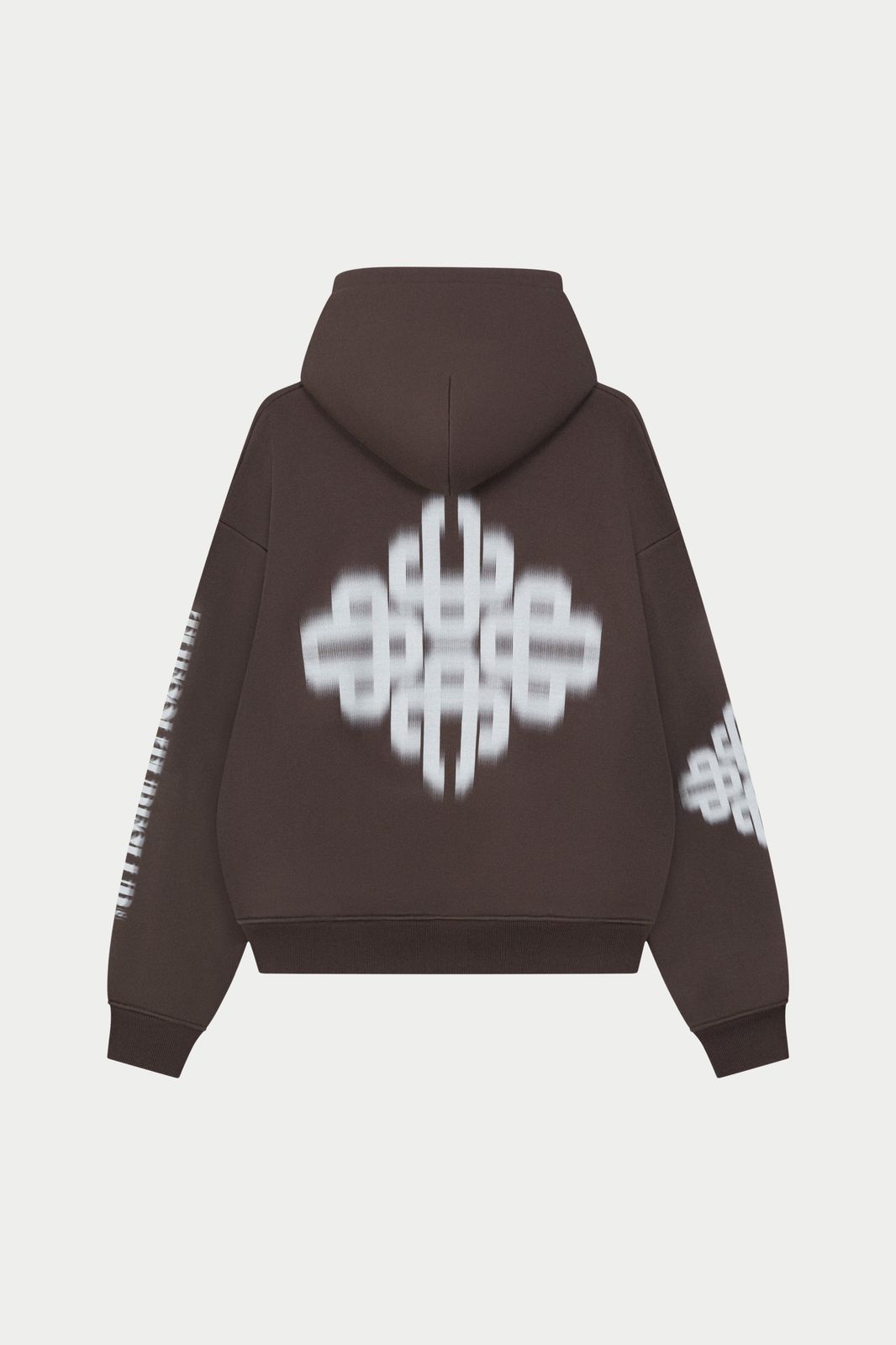 MOTION BLURRED EMBLEM HOODIE - BROWN