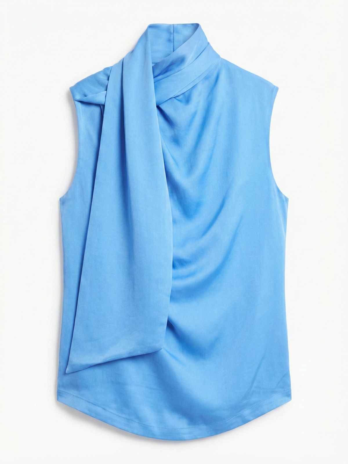 Arlo Drape Scarf Back Top In Cornflower