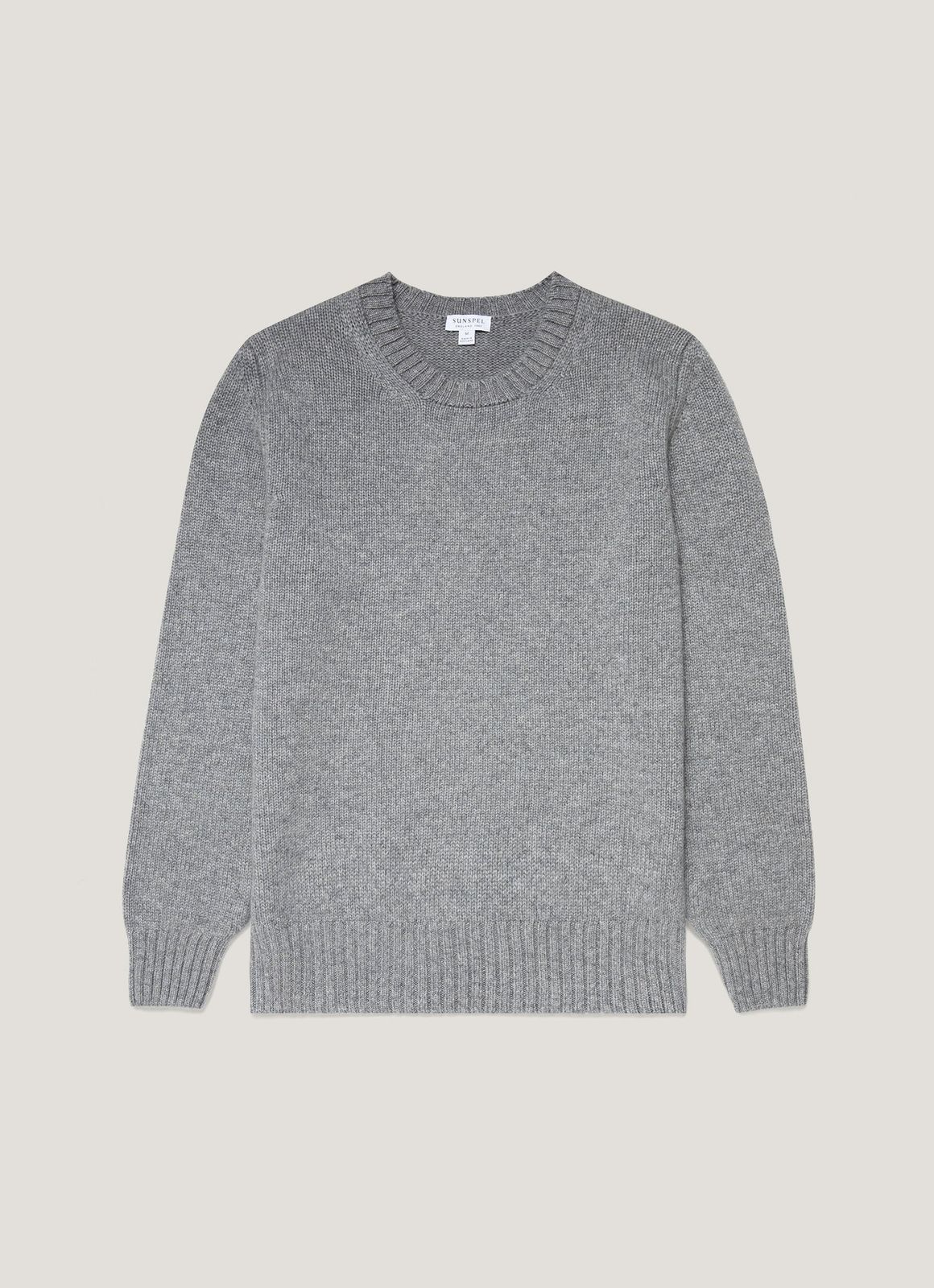 Men's Roxburgh Cashmere Jumper in Mid Grey Melange