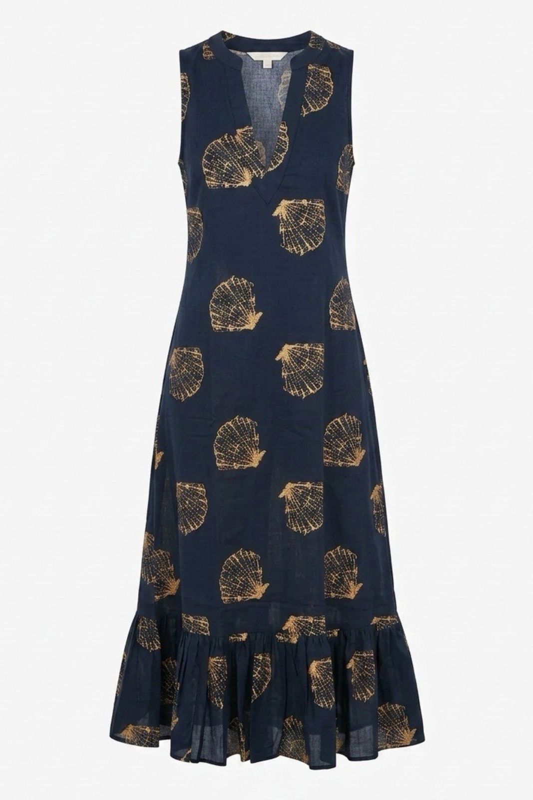 Cotton Lombock Midi Dress In French Navy