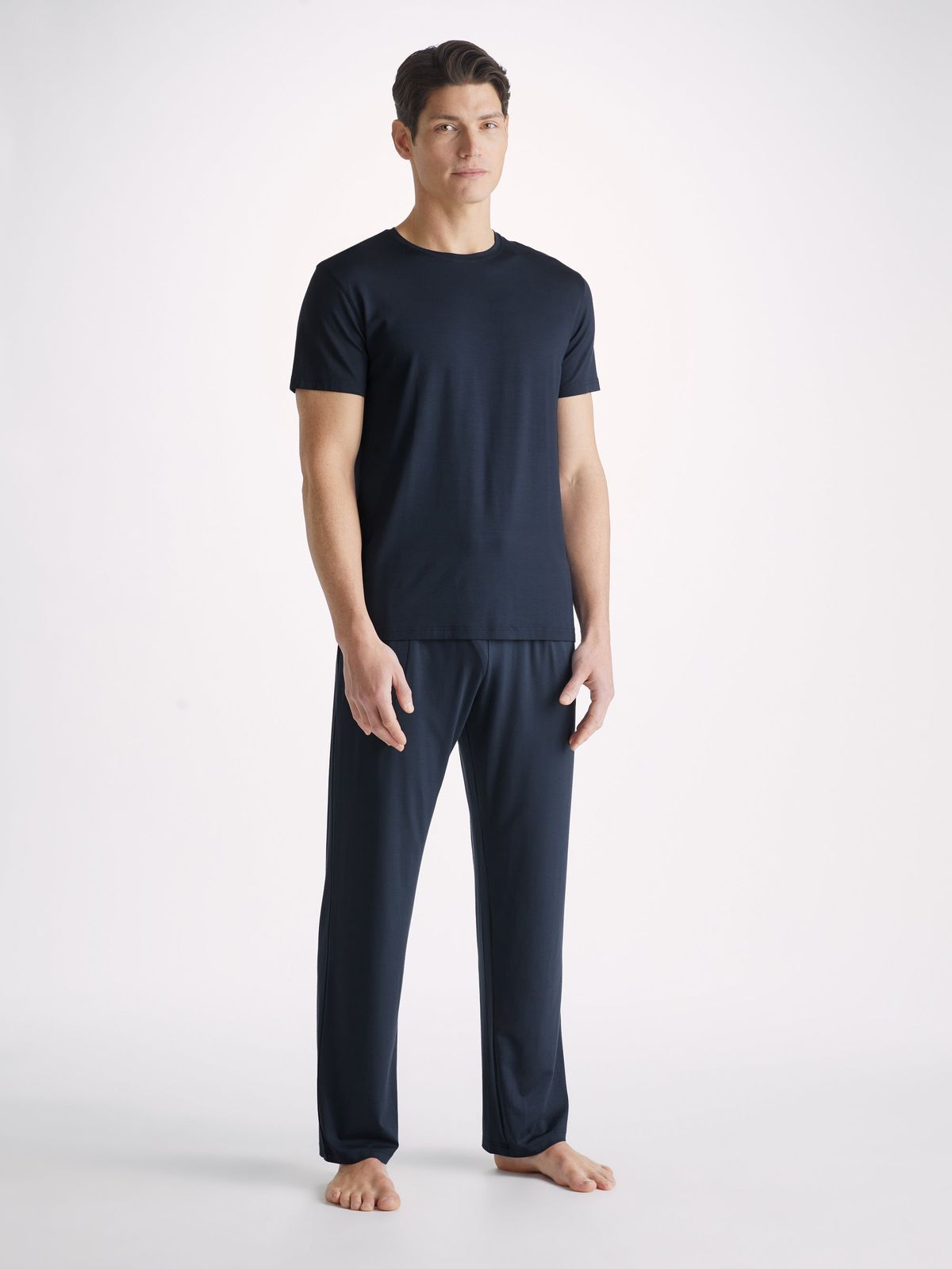 Basel Micro Modal T-Shirt & Lounge Trousers Set Navy