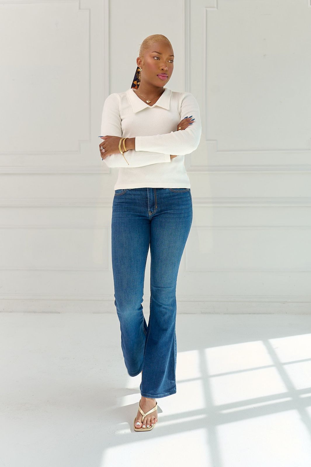 The Kōr Ribbed Knit Organic Cotton Chelsea Top in White