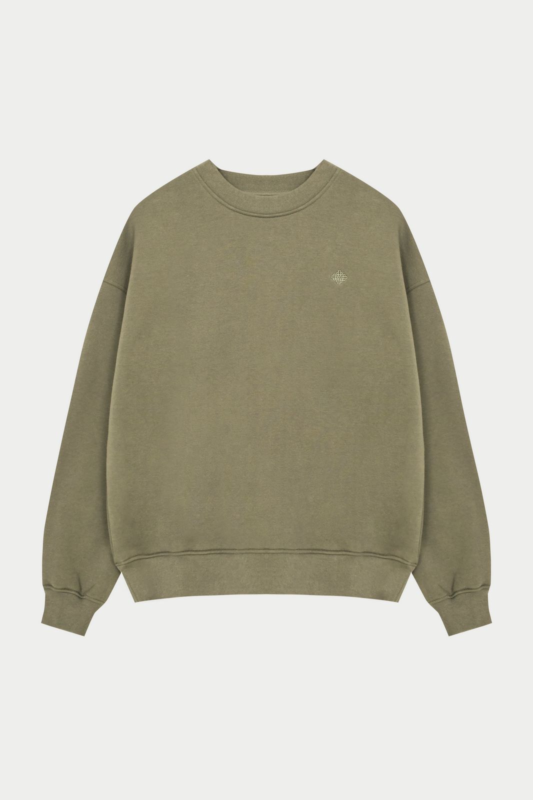 EMBLEM EMBROIDERED SWEATSHIRT - KHAKI