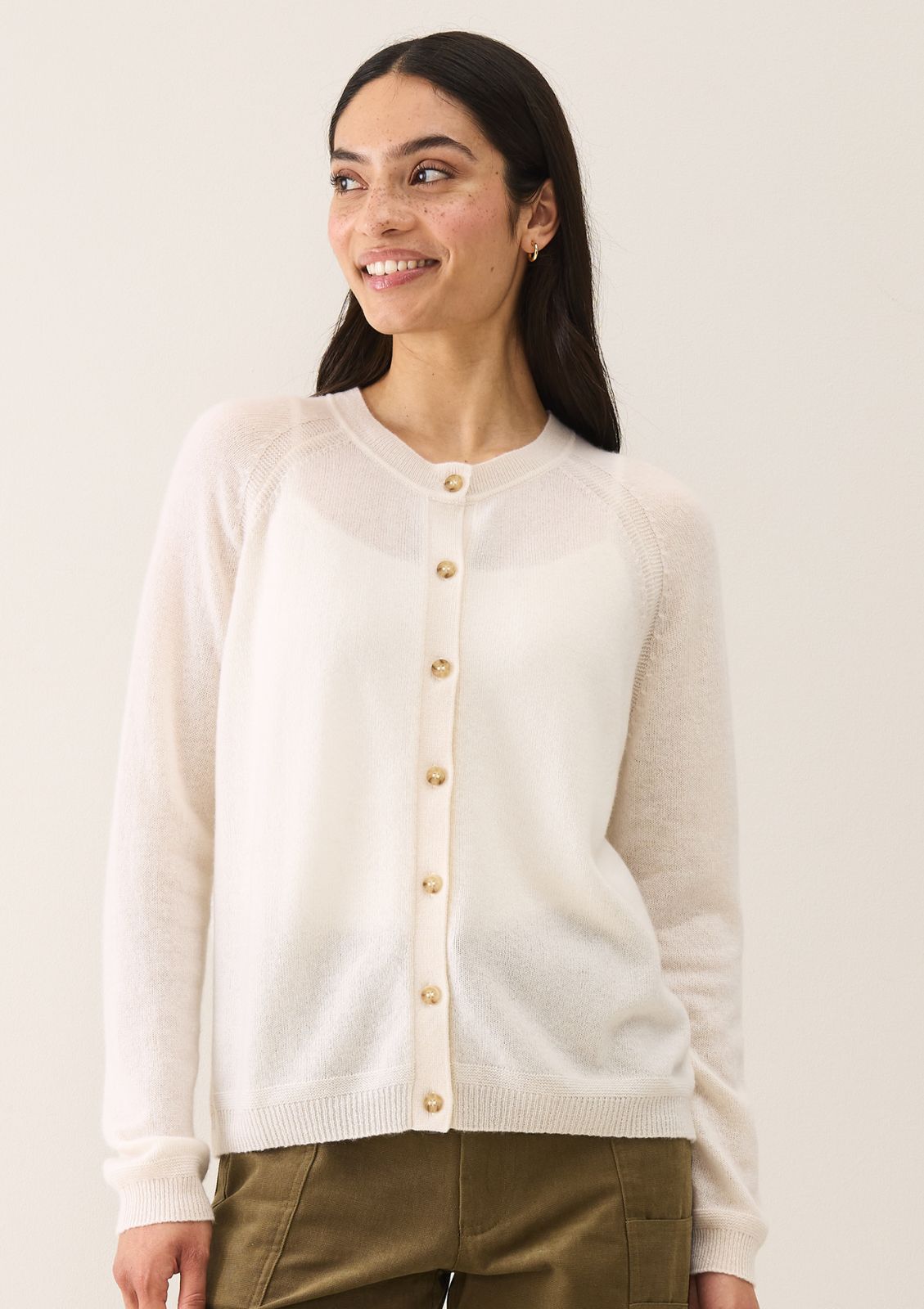 Featherweight Cardigan in Snow White