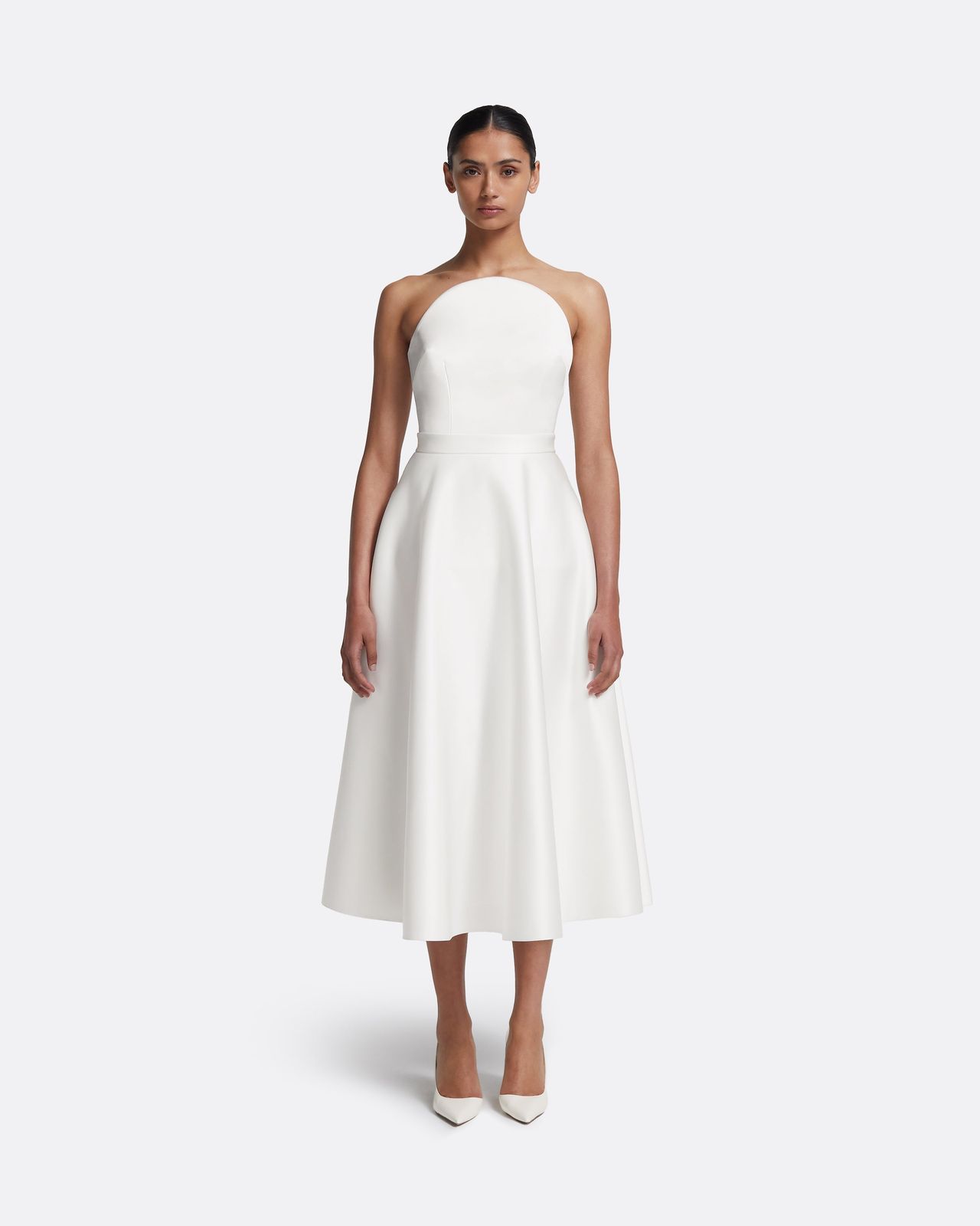 Lory Midi Dress in Porcelain