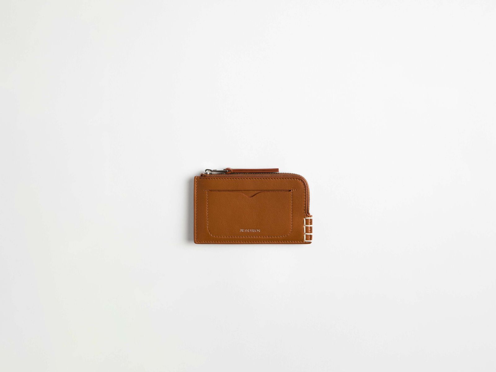 LEATHER LOAFER ZIP WALLET IN TAN