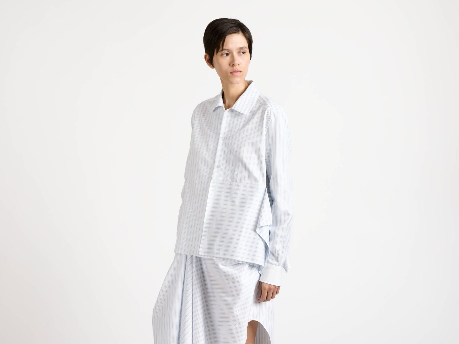 CL_ASYMMETRIC DRAPED SHIRT - WHITE/BLUE_SH0386PG1892