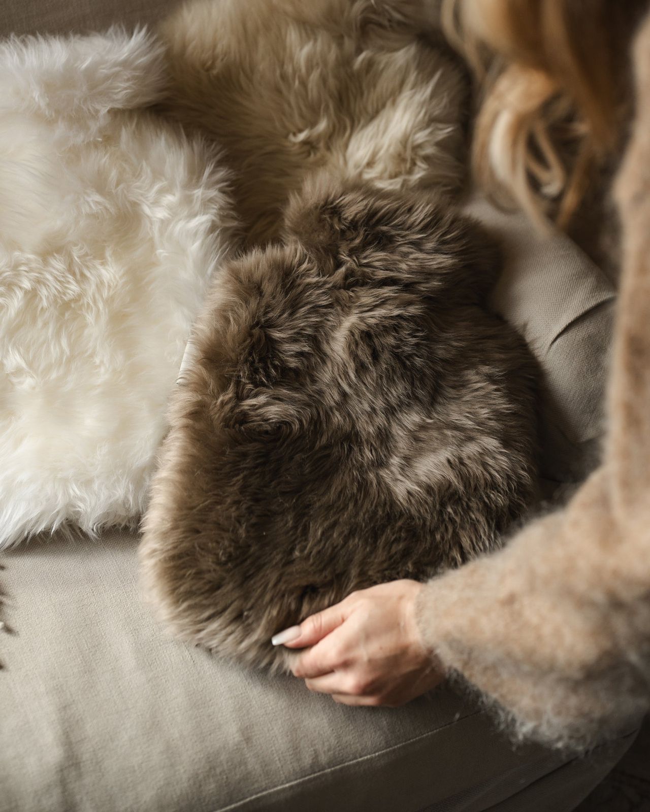 Sheepskin Hot Water Bottle - Taupe