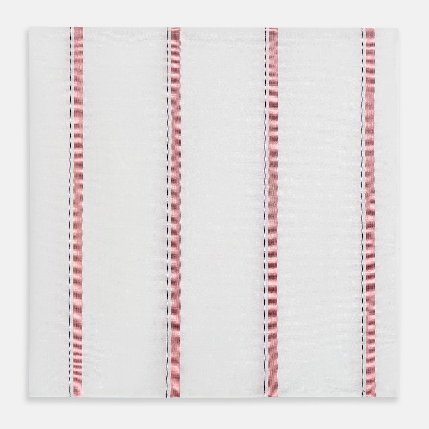 Coral Track Stripe Hand-Rolled Handkerchief
