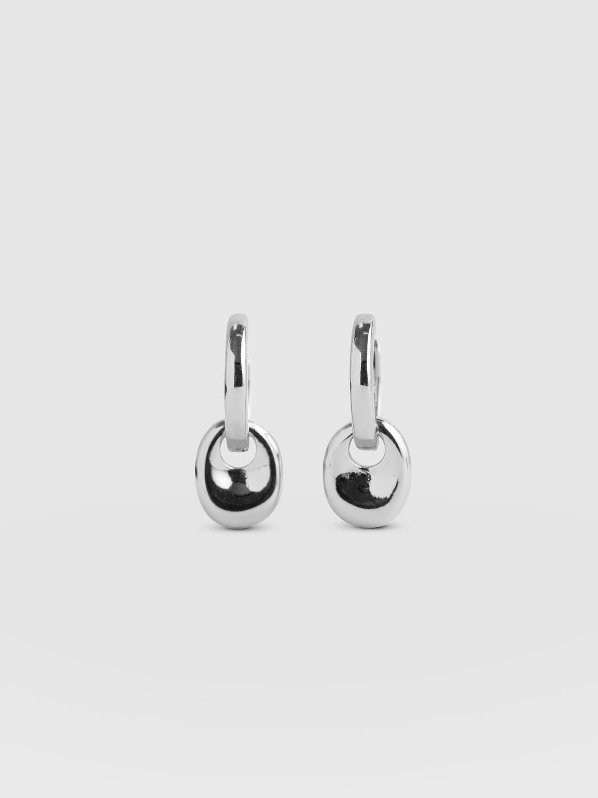 Pebble Drop Earrings - Silver