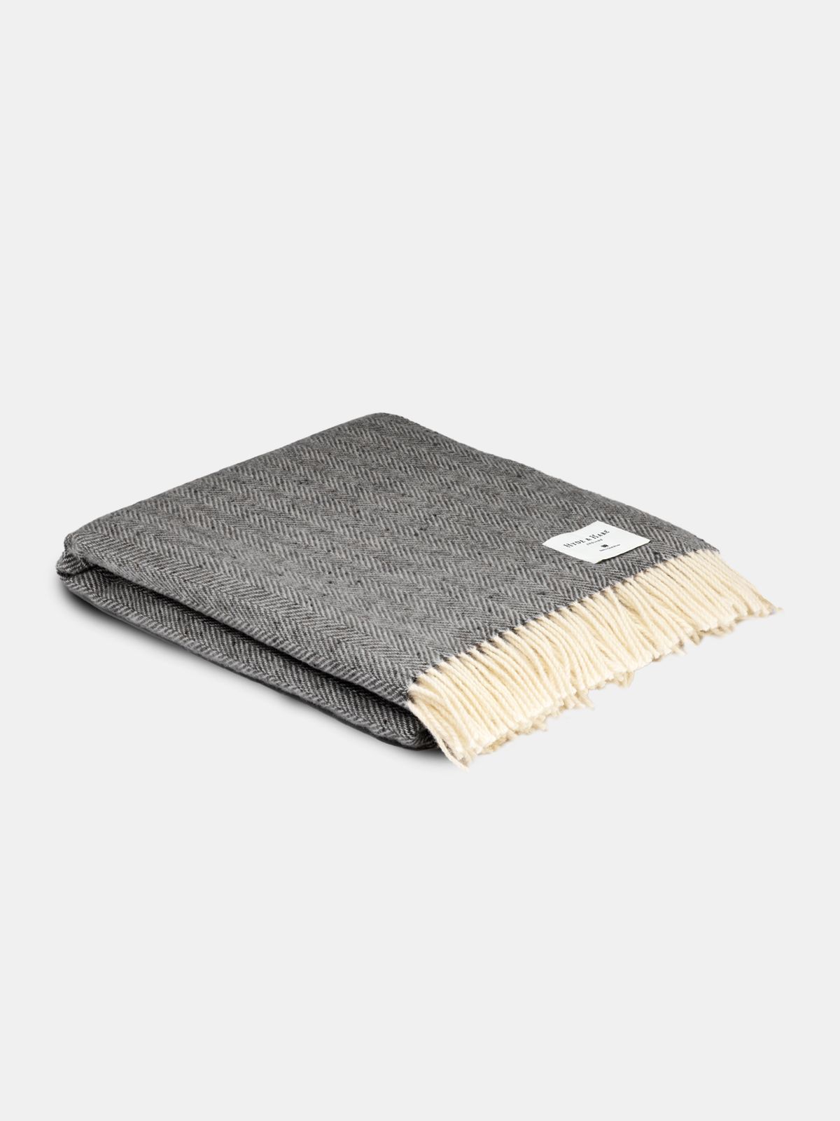 The Selsey Herringbone Throw - Storm Grey