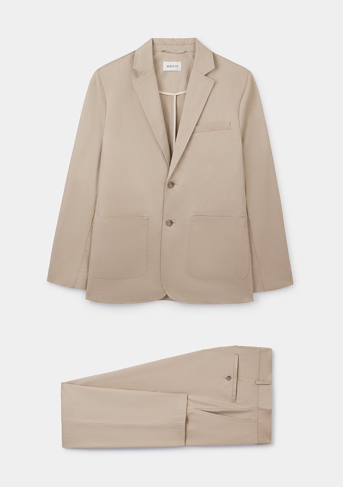 Beige Cotton Linen Suit