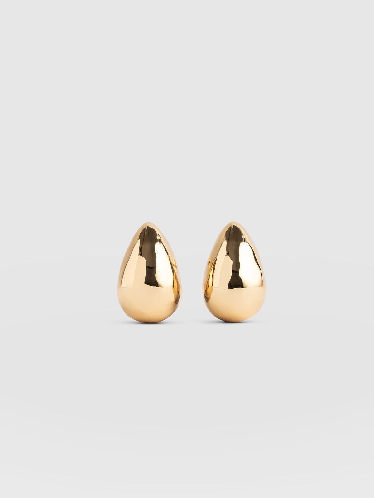 Teardrop Hammered Earrings - Gold