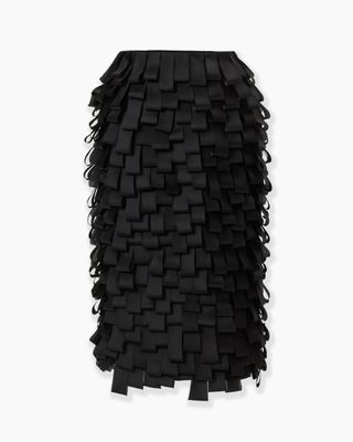 Loop-Embroidered Organza Pencil Skirt