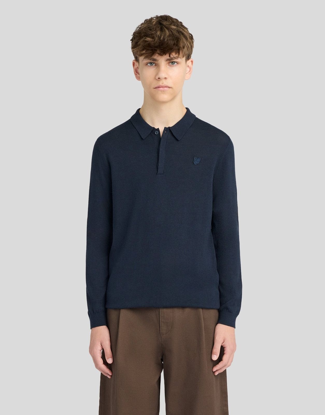 Long Sleeve Cotton Polo Shirt