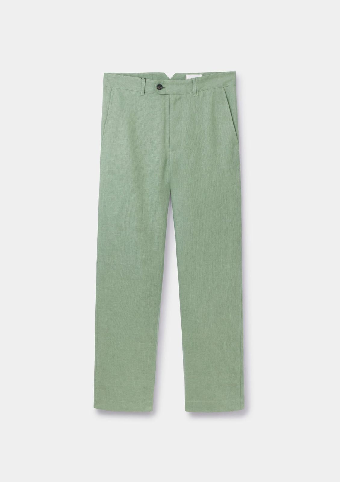 Ash Green Linen Casual Trousers