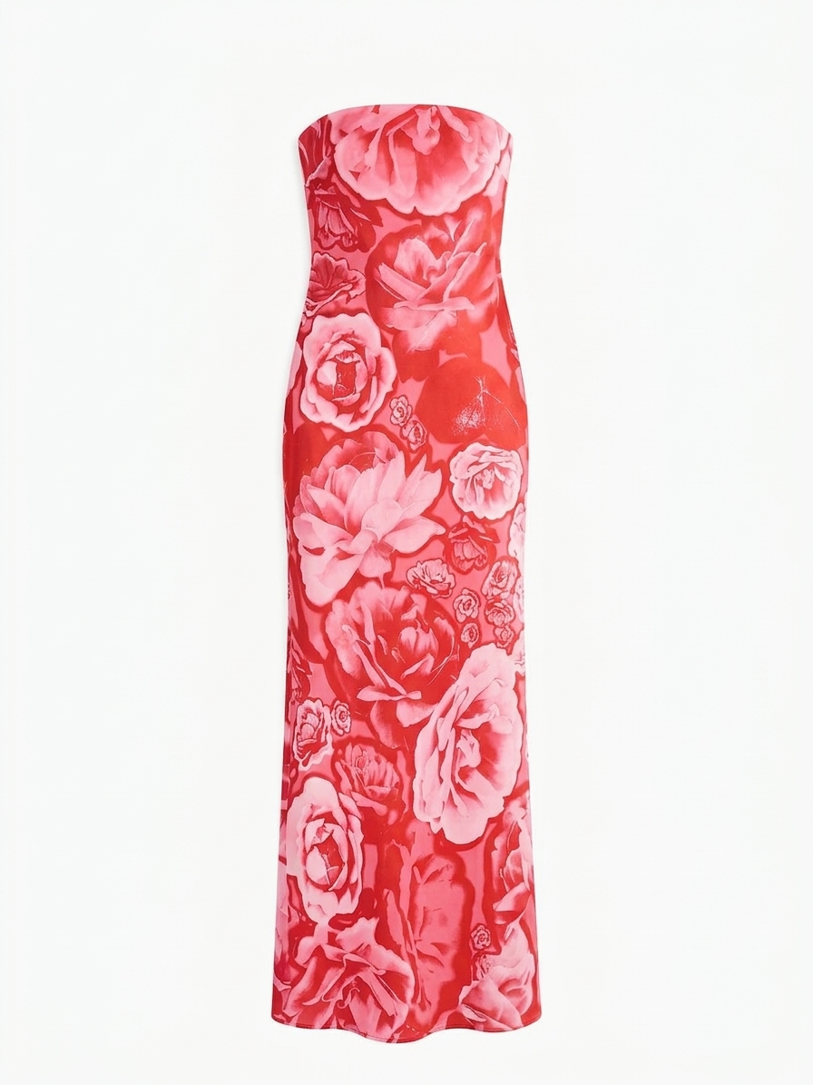 Amdra Maxi Dress In Red Floral