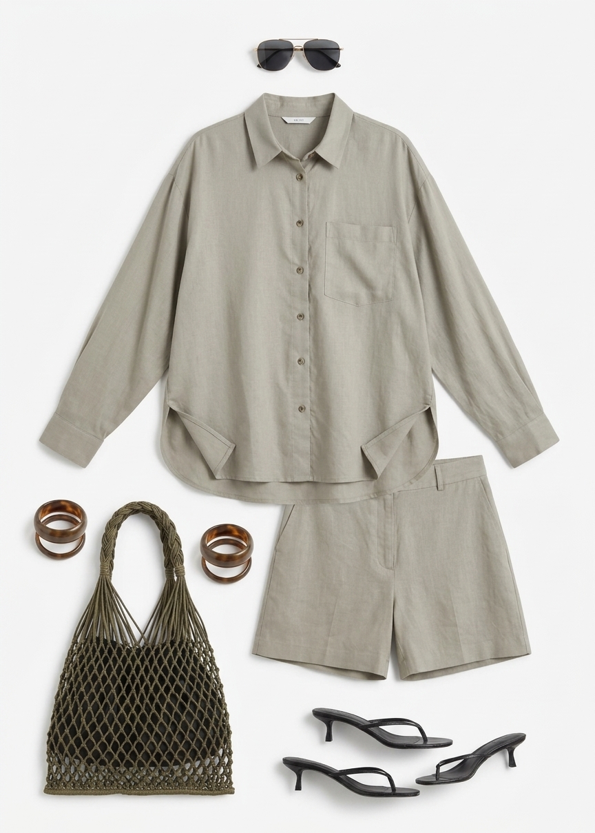 Noja Fluid Shirt - Pale Olive