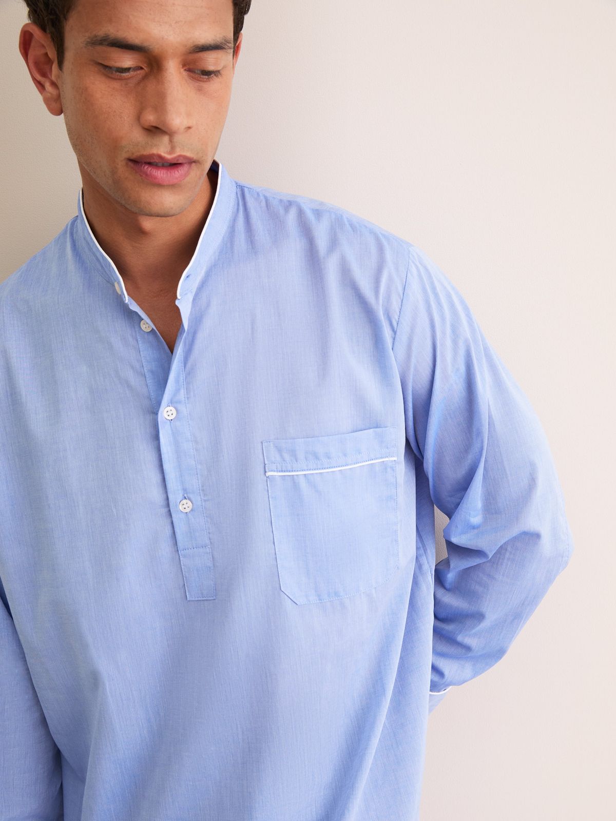 Amalfi Cotton Batiste Nightshirt Mid Blue