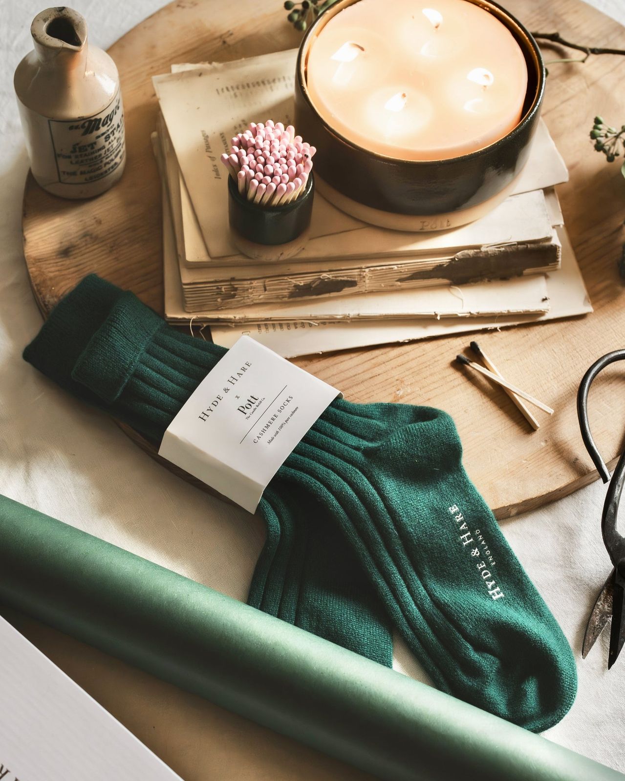 Limited Edition Cashmere Bed Socks - Holly