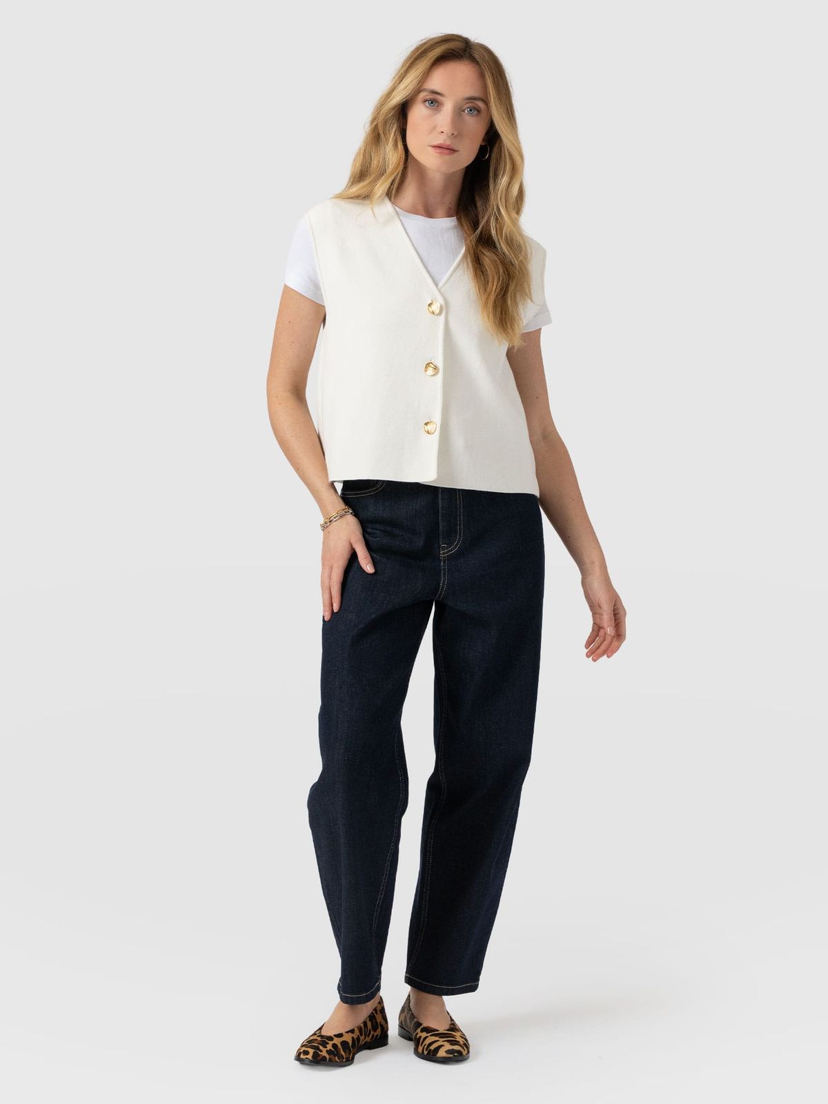 Maeva Knit Waistcoat - Cream