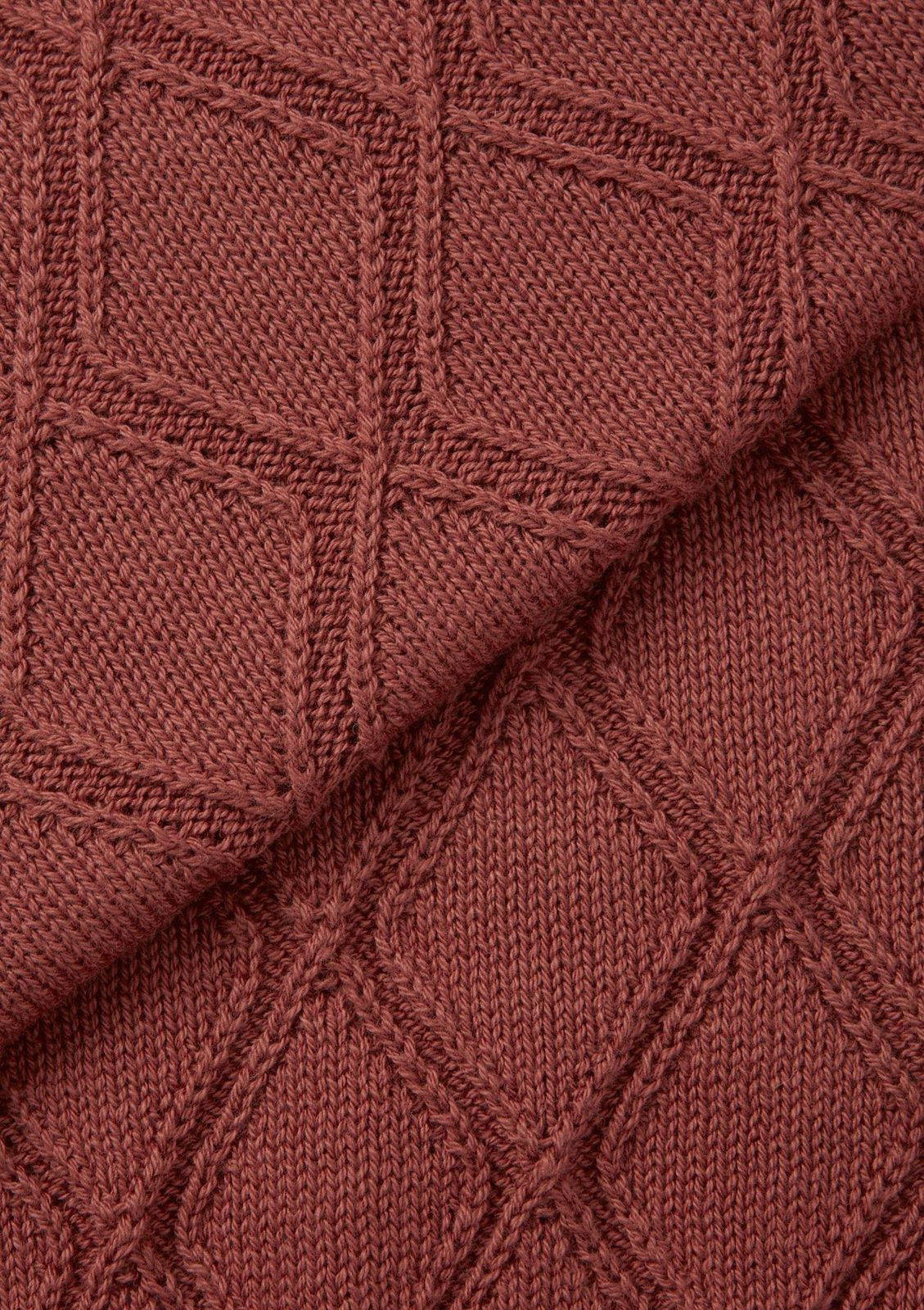 Terracotta Diamond Knit Resort Polo