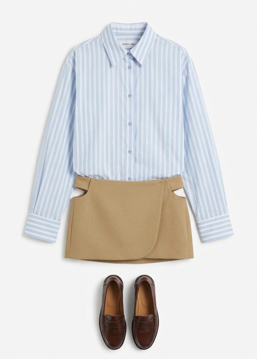 Hera Cotton Mini Skirt - Camel