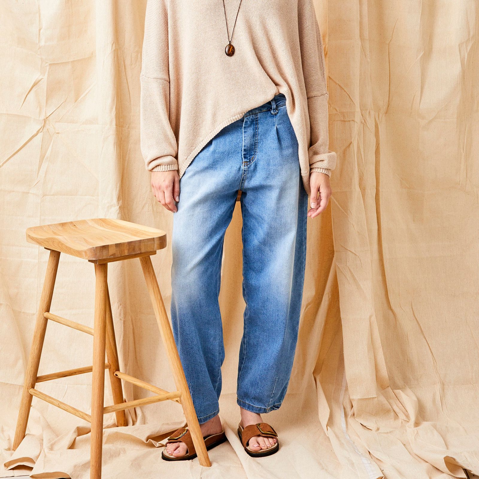 May Stretch Denim Barrel Cut Jeans
