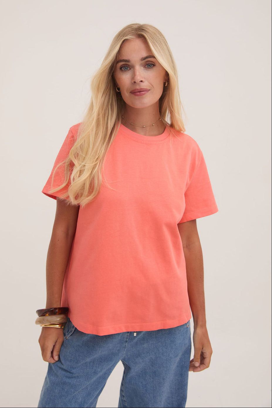 Ennis Orange Relaxed Cotton T-Shirt