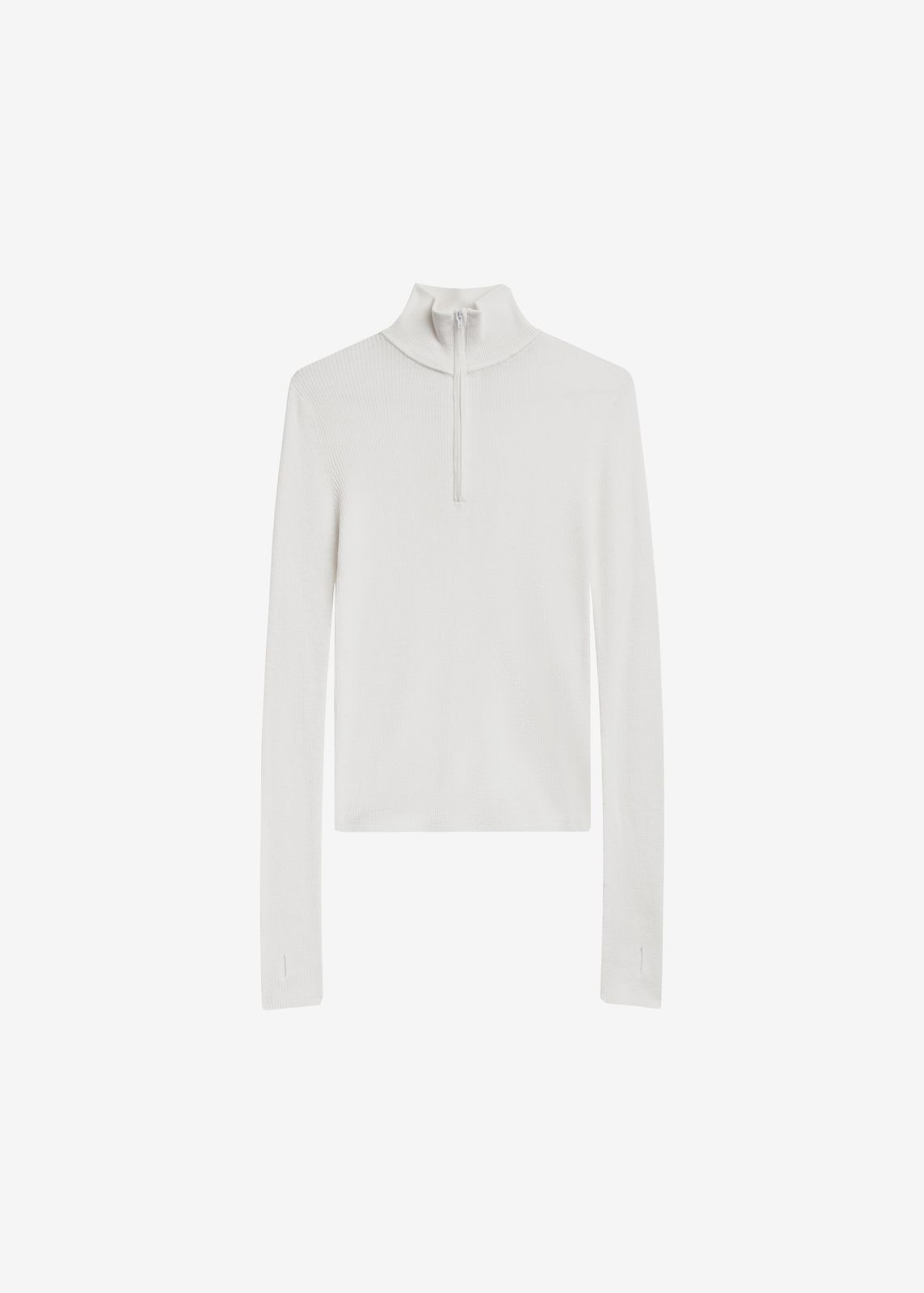 Sade Knit Zip Sweater - White