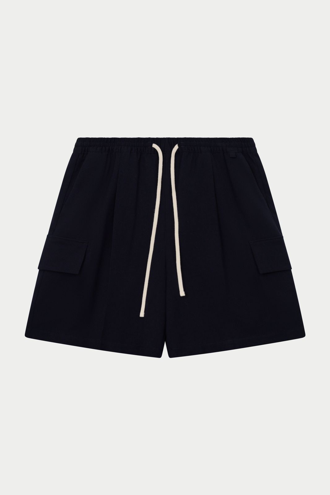 WIDE LEG SIDE POCKET SHORTS - NAVY
