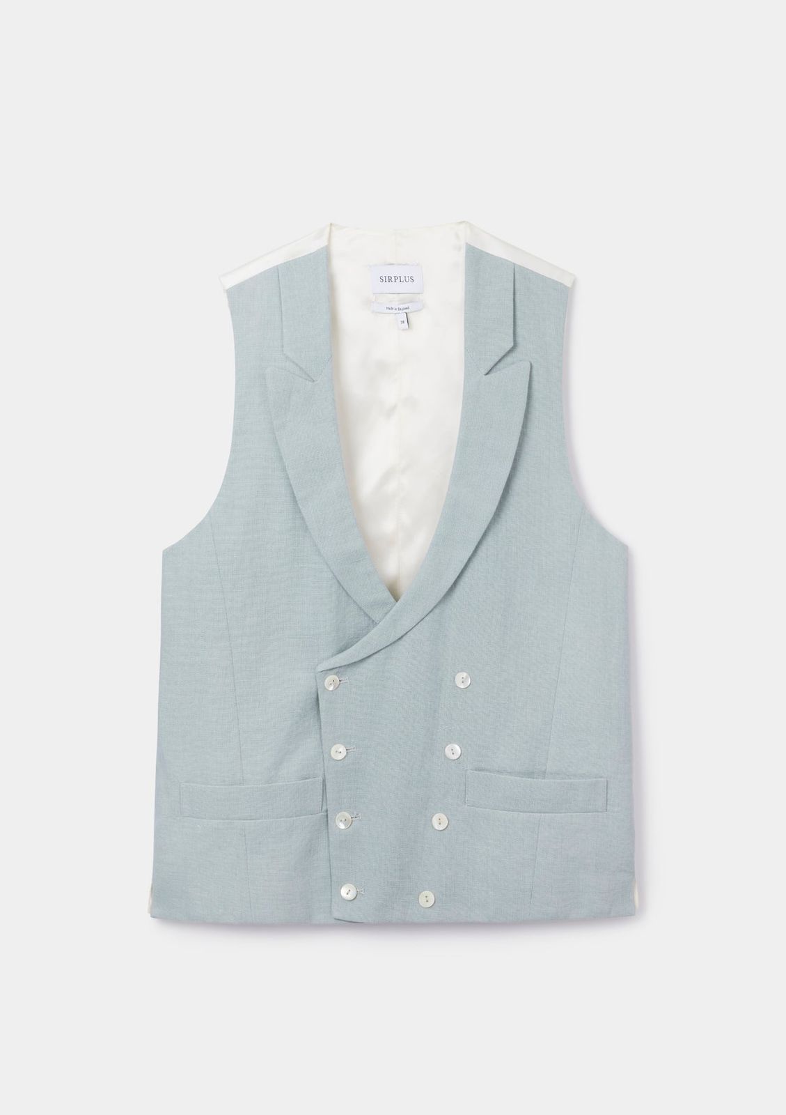Duck Egg Peak Lapel Double-Breasted Waistcoat