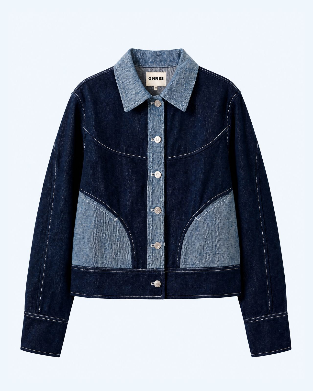 Timmy Jacket In Mid Wash And Indigo