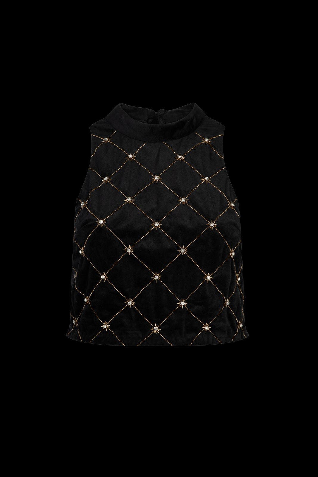 Madeline Embellished Velvet Racer Back Top
