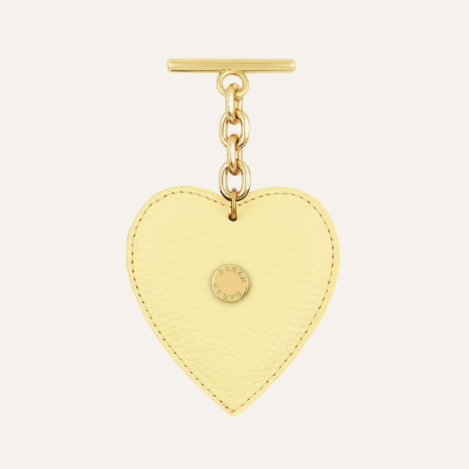 Heart Tassel | Lemon Cream with Gold hardware