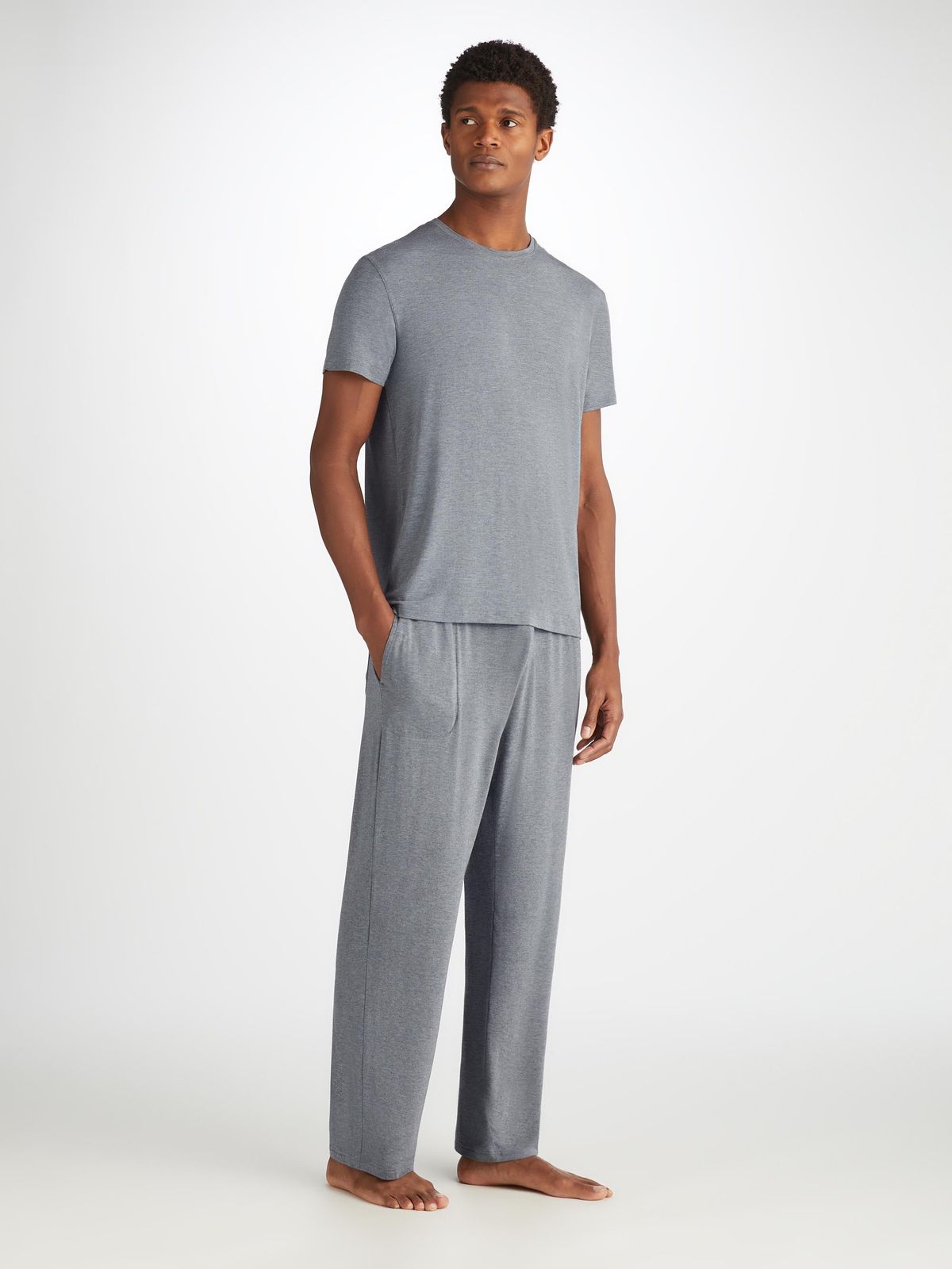Marlowe Micro Modal T-Shirt & Lounge Trousers Set Charcoal