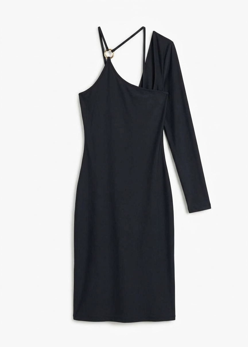 Coperni C-logo One Shoulder Dress - Black