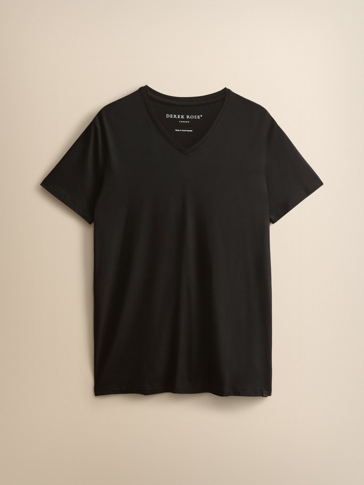 Basel Micro Modal V-neck T-shirt Black