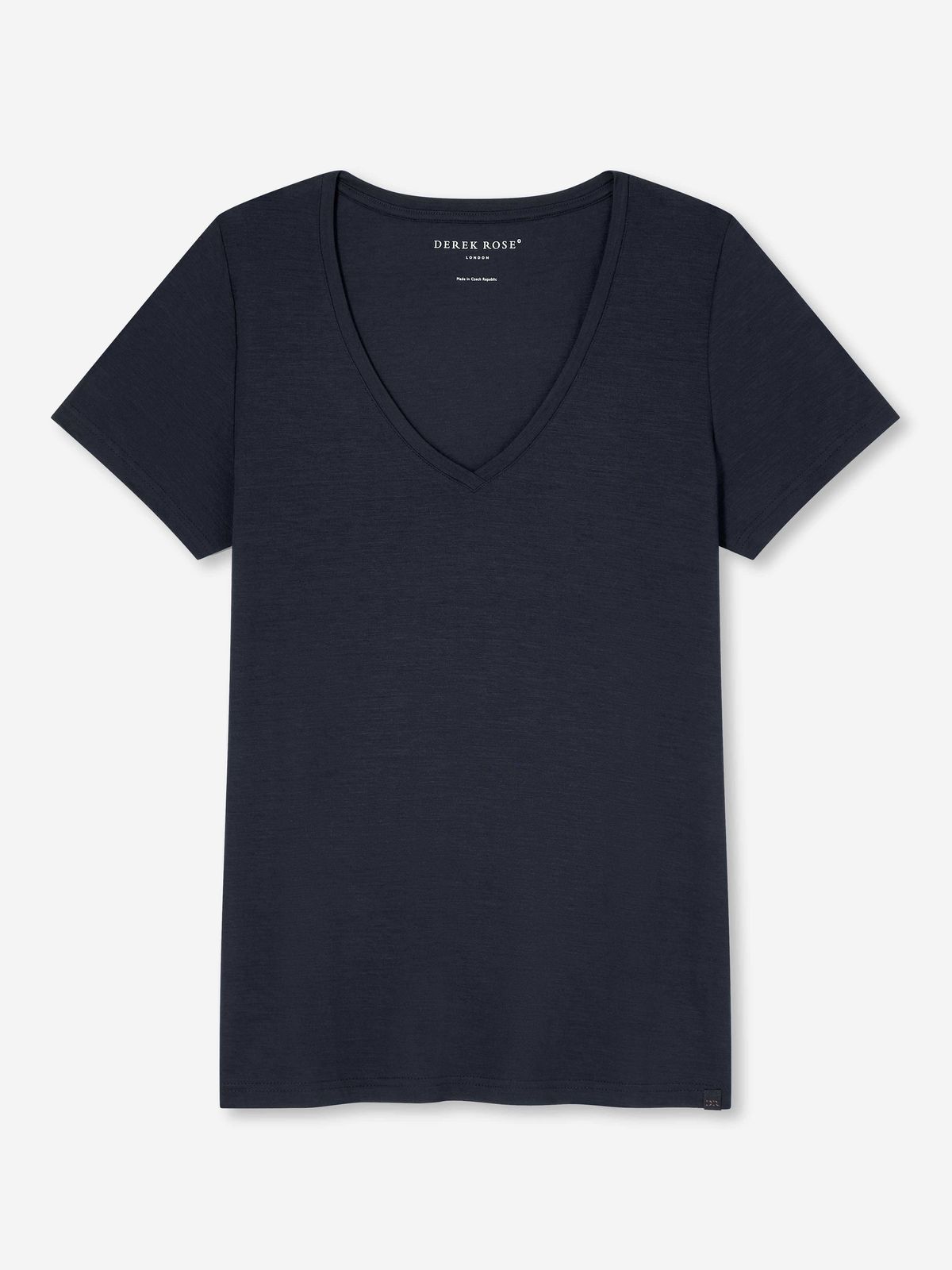 Micro Modal V-neck T-shirt & Lounge Trousers Set Navy