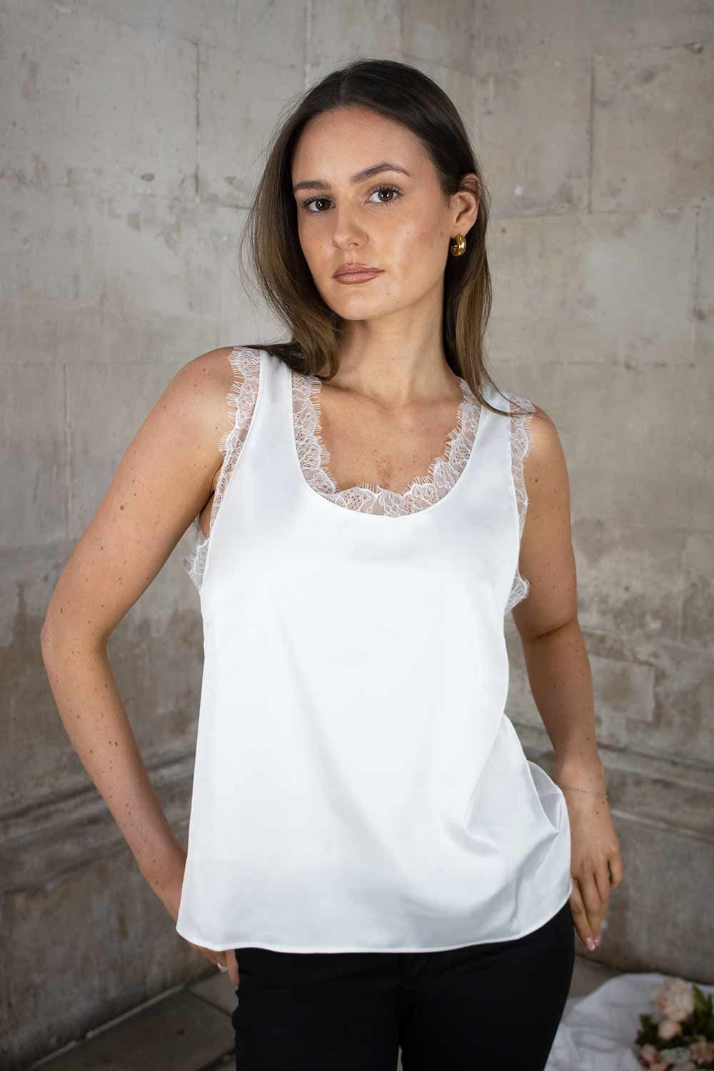 Liv Round Neck Silk Look Camisole
