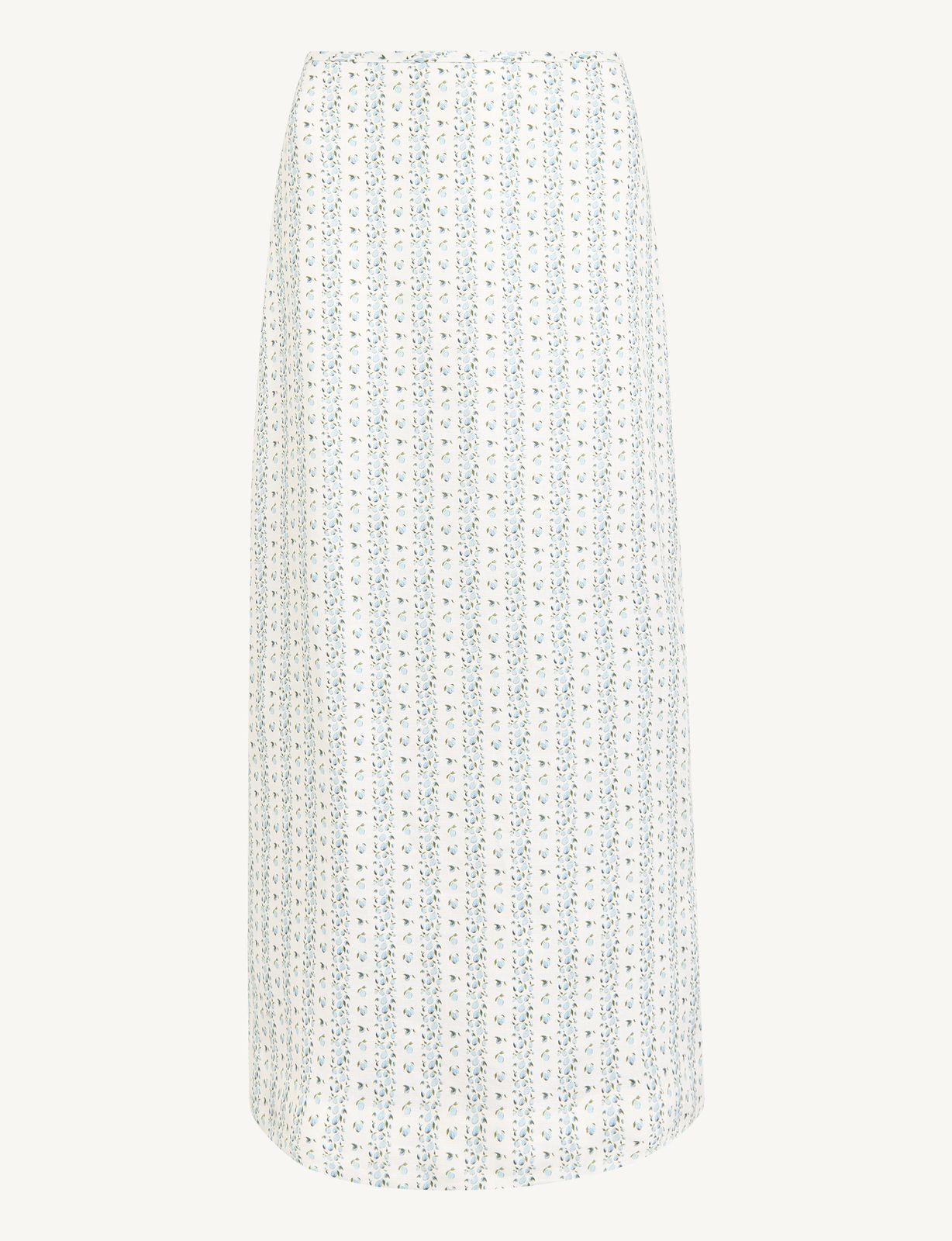 Clara Skirt: Linen, Plum Print