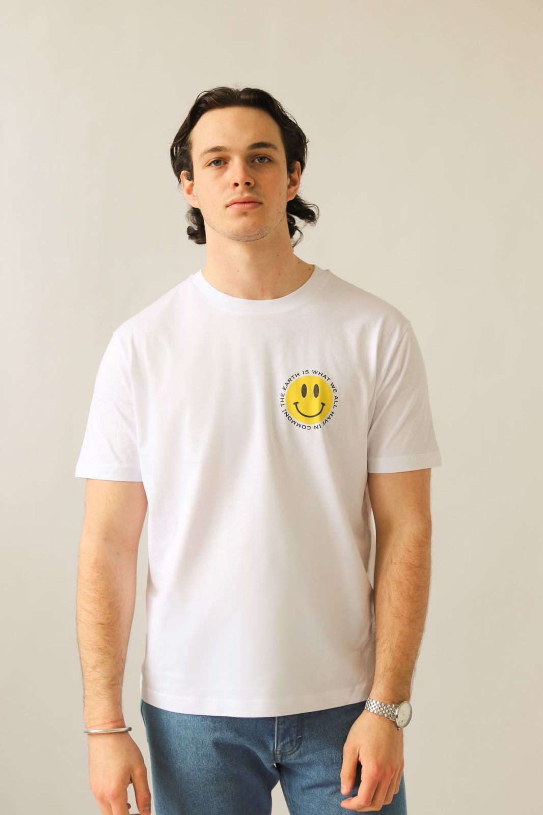Happy Heiko | 100% Organic Cotton T-Shirt | White &amp; Yellow