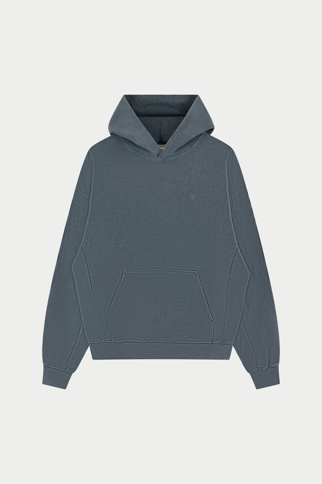 HEAVYWEIGHT WASHED RIBBED HOODIE - GREY