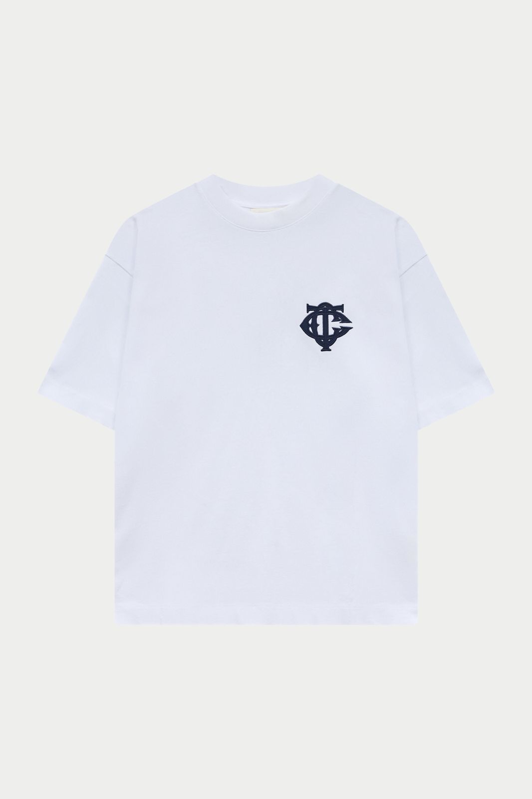 APPLIQUE MONOGRAM EMBLEM T-SHIRT - WHITE NAVY