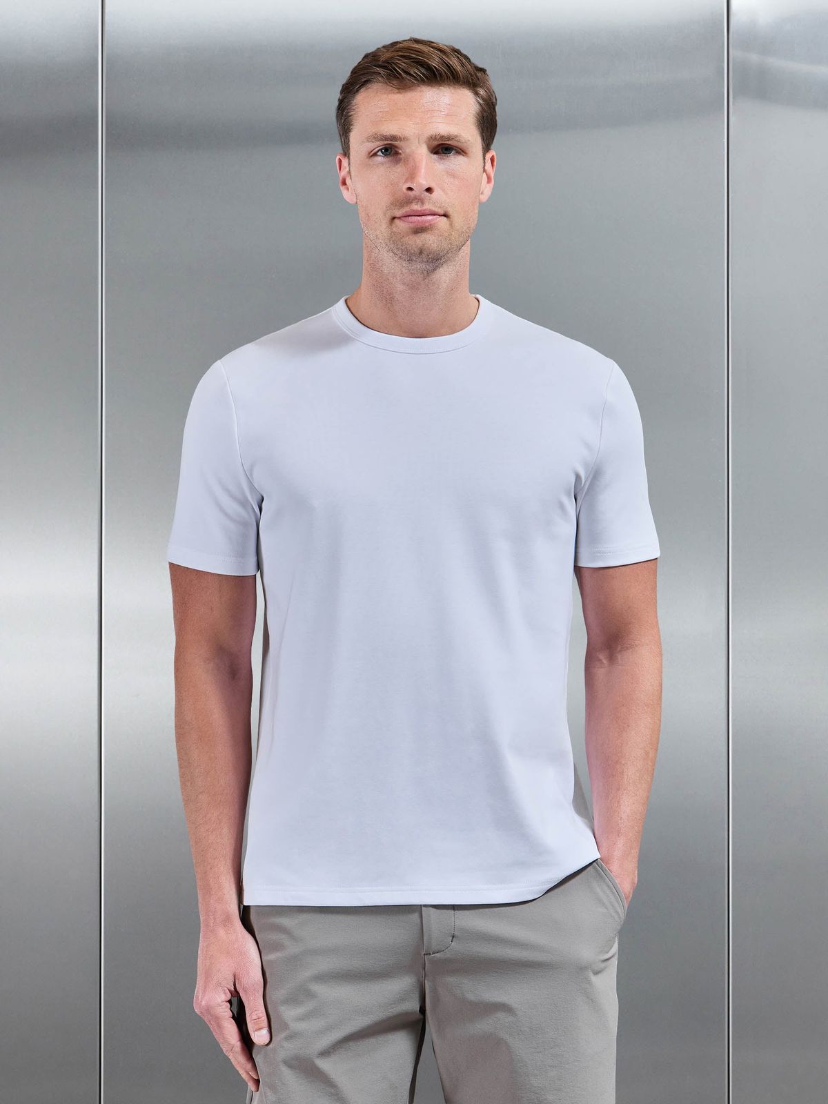 Stretch Jersey T-Shirt in White