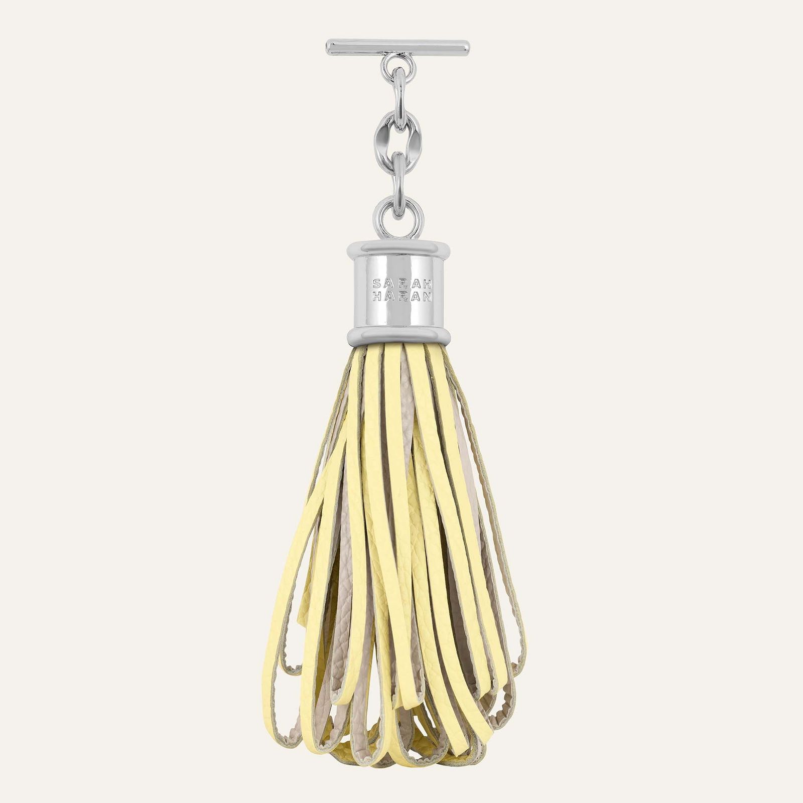 Lantern Tassel | Lemon Cream with Silver hardware