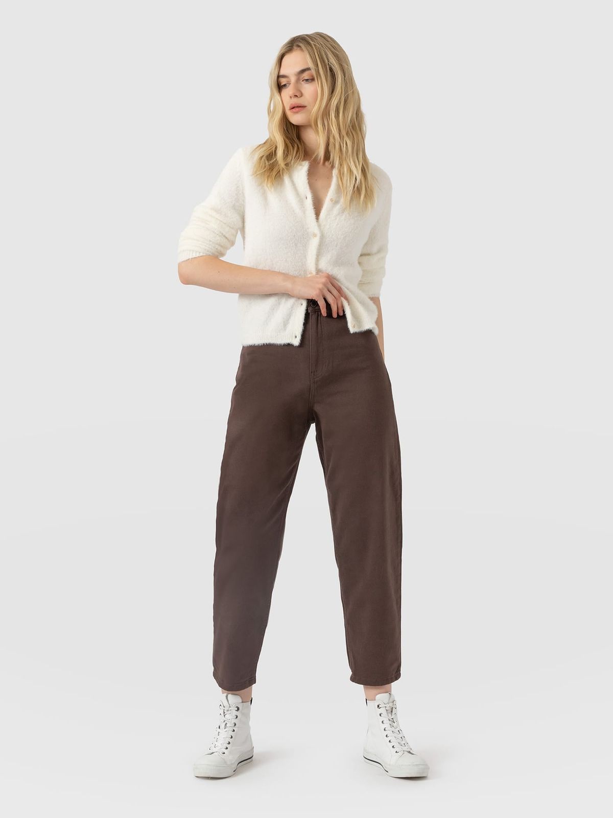 Barrel Leg Jean - Brown