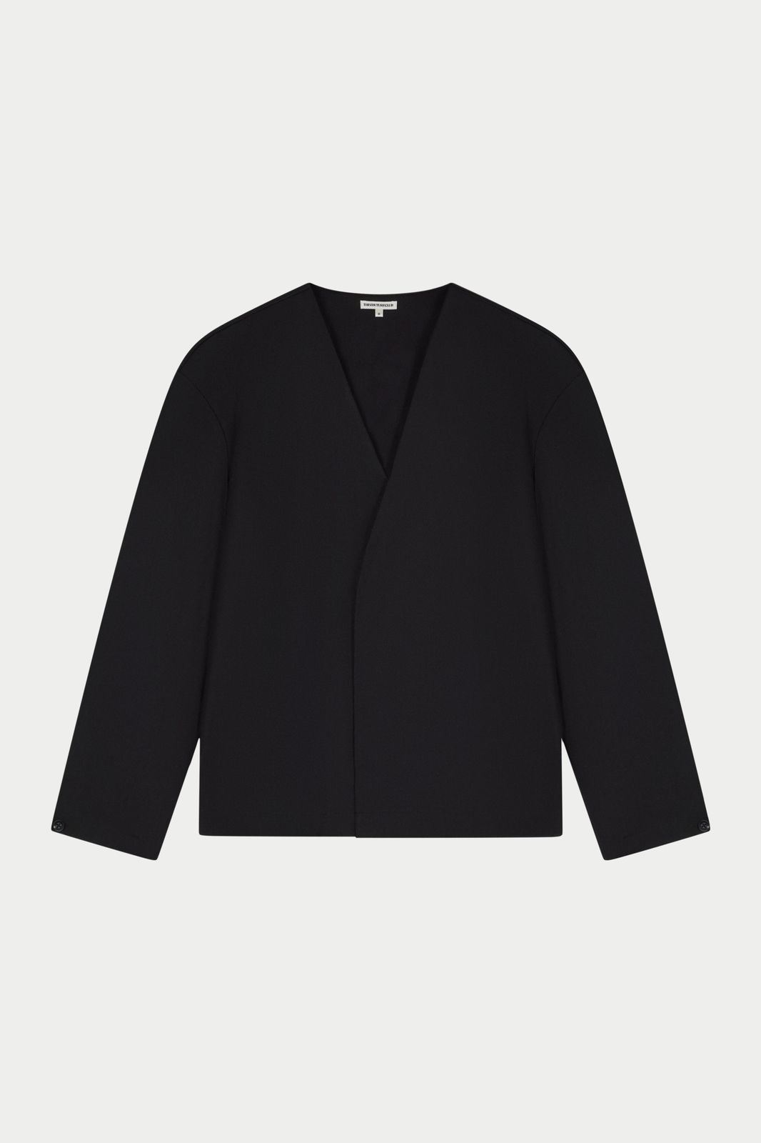 LASER CUT EMBLEM LONG SLEEVE SHIRT - BLACK