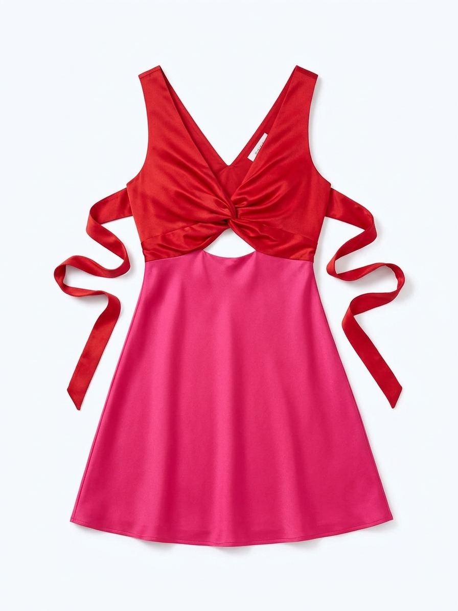 Maggy Mini Dress In Raspberry And Barbados Cherry