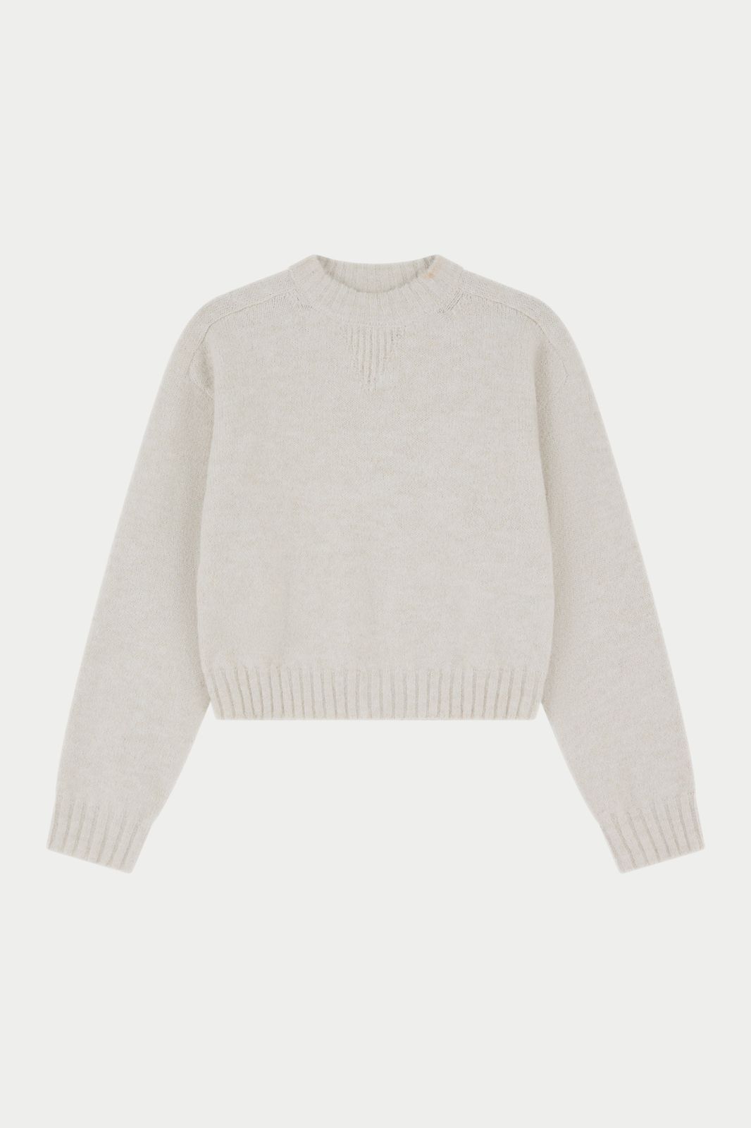 EMBLEM EMBROIDERED KNITTED CREW - OAT